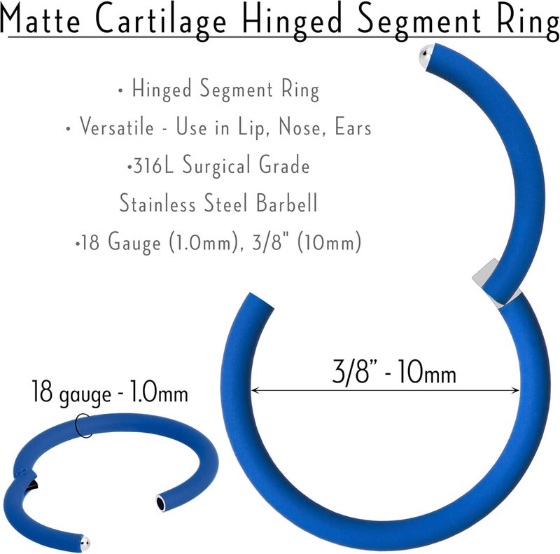 Body Candy Segment Hoop Rings 18 Gauge 316l Surgical Steel Lip Ring Cartilage - Image 5